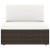 vidaXL Divano Modulare a 3 Posti in Polyrattan Marrone
