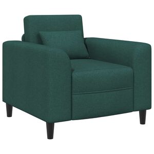 vidaXL Poltrona Verde Scuro Tessuto