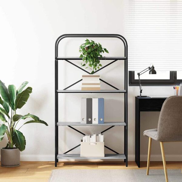 vidaXL Libreria Grigio Sonoma 80 x 30 x 146 cm Legno multistrato