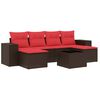 vidaXL Set Divani da Giardino 7 pz con Cuscini Marrone in Polyrattan