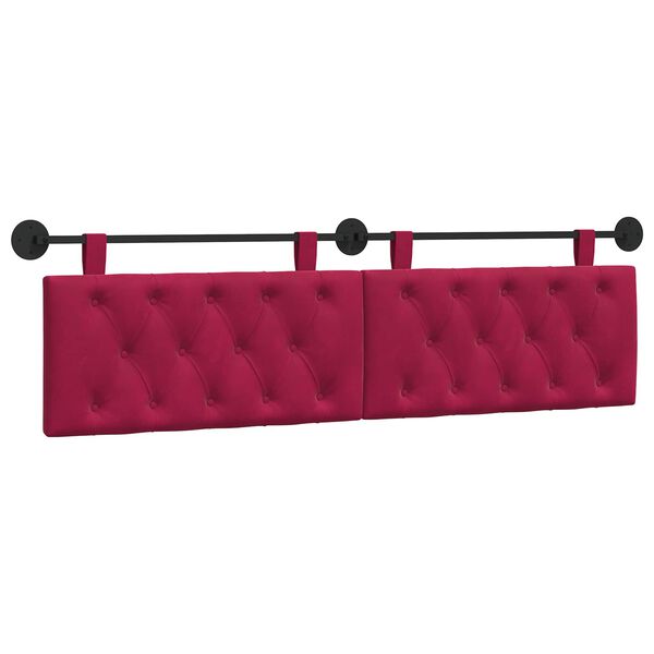 vidaXL Testata appesa Rosso Vino 190 x 55 x 7 cm Velluto
