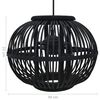 vidaXL Lampadario da Soffitto Nero in Salice 40 W 30x22 cm Globo E27