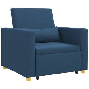 vidaXL Divano letto estraibile singolo Blu 90 x 165 x 87 cm Tessuto