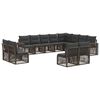 vidaXL Set Divano da Giardino 12 pz Grigio e Grigio Scuro polyrattan