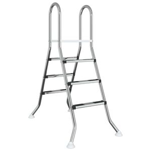 vidaXL Scala per piscina fuori terra 100 cm 3-Step Acciaio Inox 304