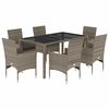 vidaXL Set da Pranzo da Giardino 7 pz con Cuscini Polyrattan e Vetro