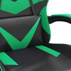 vidaXL Sedia da Gaming Girevole con Poggiapiedi Nero Verde Similpelle