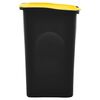 vidaXL Cestino con Coperchio Incernierato 50L Nero e Giallo