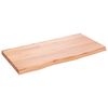 vidaXL Piano Bagno Marrone 80x40x(2-4) cm Legno Massello Trattato