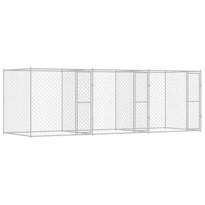 vidaXL Gabbia per cani Argento 600 x 200 x 200 cm Acciaio zincato