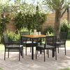vidaXL Set da Pranzo per Giardino 5 pcs Nero polyrattan