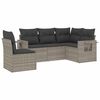 vidaXL Set Divano da Giardino 5pz con Cuscini Grigio Chiaro Polyrattan