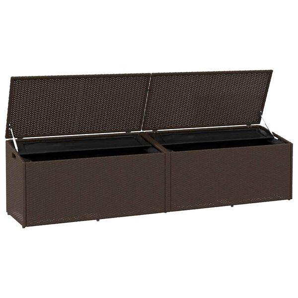 vidaXL Baule da Giardino Marrone 220x50x58 cm in Polyrattan