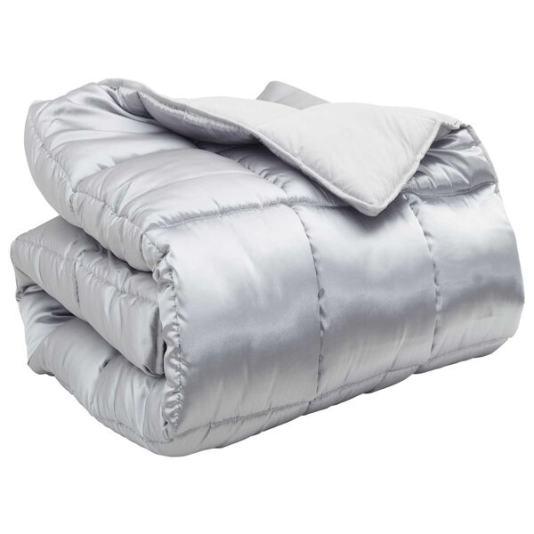 vidaXL Duvet Invernale Argento 155 x 220 cm Satin e Micropile