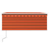 vidaXL Tenda Automatica LED Sensore Vento 3,5x2,5m Arancione Marrone