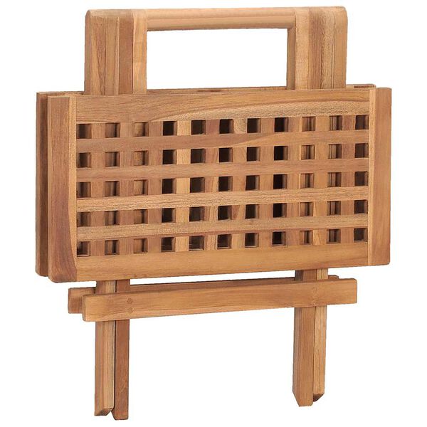 vidaXL Set da Pranzo Giardino Pieghevole 3 pz Cuscino Massello di Teak