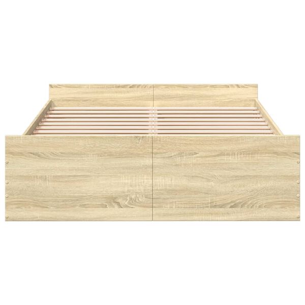 vidaXL Giroletto Cassetti Rovere Sonoma 120x190 cm Legno Multistrato