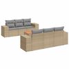 vidaXL Set Divani da Giardino 7 pz con Cuscini Beige in Polyrattan