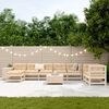 vidaXL Set Divani da Giardino 10 pz in Legno Massello di Pino