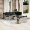 vidaXL Set Divano Giardino 10 pz con Cuscini Grigio Chiaro Polyrattan