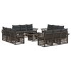 vidaXL Set Divano da Giardino 13 pz Grigio e Grigio Scuro polyrattan