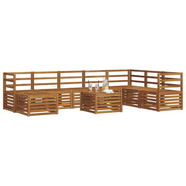vidaXL Set divani Naturale Legno di Acacia Massello