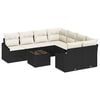 vidaXL Set di divani 9 pz Nero e Crema polyrattan