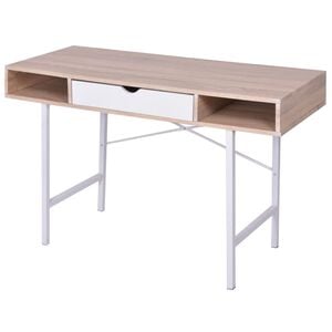 vidaXL Scrivania con 1 Cassetto Rovere e Bianco