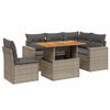 vidaXL Set Divano da Giardino 6 pz con Cuscini Grigio in Polyrattan