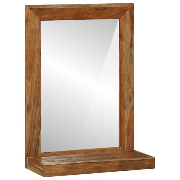 vidaXL Specchio da bagno Rettangolare Marrone Legno di Acacia Massello