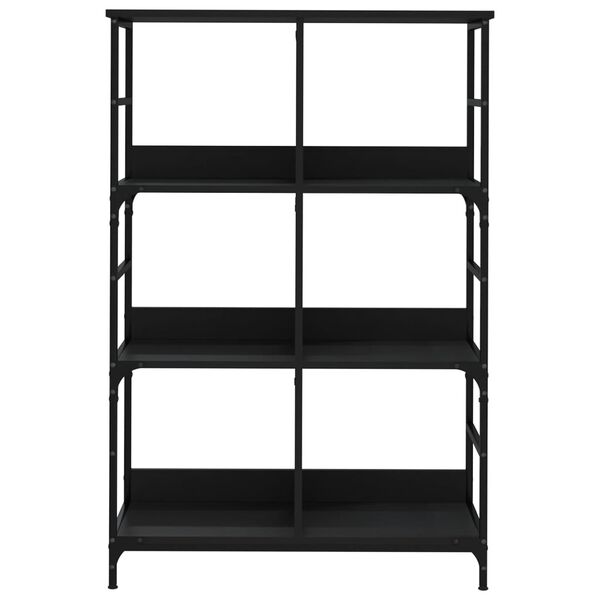 vidaXL Libreria Nera 78,5x33x117,5 cm in Legno Multistrato