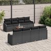 vidaXL Set Divano da Giardino con archiviazione 9 pcs Nero polyrattan