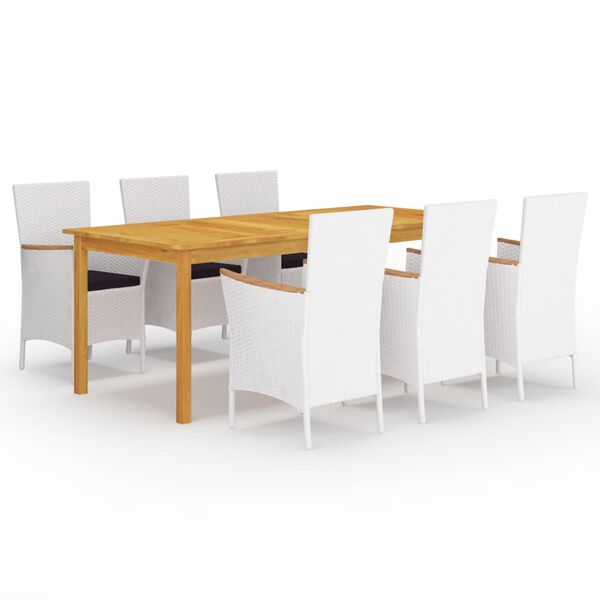 vidaXL Set Mobili da Pranzo per Giardino 7 pz