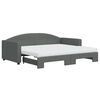 vidaXL Divano Letto Estraibile Materassi Grigio Scuro 90x190cm Tessuto