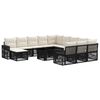 vidaXL Set Divano da Giardino 13 pz Nero e Bianco Crema polyrattan