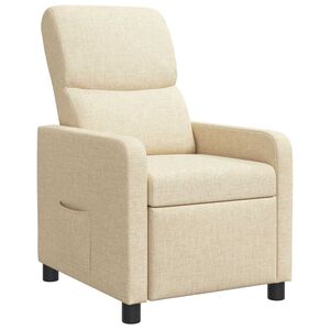 vidaXL Poltrona reclinabile Crema Tessuto