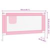 vidaXL Sponda Letto di Sicurezza per Bambini Rosa 140x25cm in Tessuto