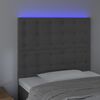 vidaXL Testiera a LED Grigio Scuro 80x5x118/128 cm in Velluto