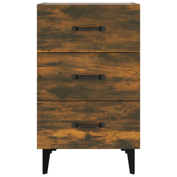 vidaXL Comodino Rovere Fumo 40x40x66 cm in Legno Multistrato