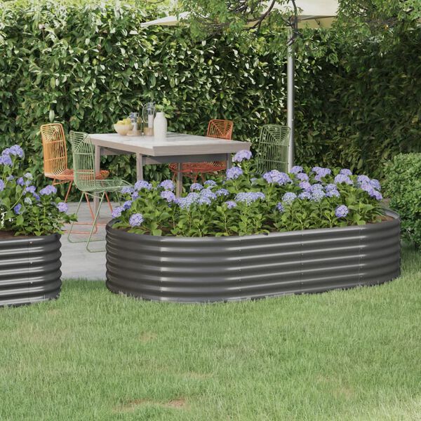 vidaXL Letto Giardino Acciaio Zincato 175x100x36cm Grigio