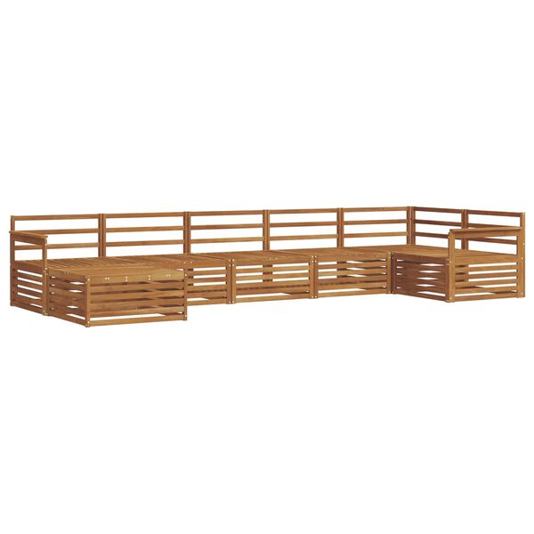 vidaXL Set divani 7 pcs Naturale Legno di Acacia Massello