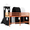 vidaXL Letto a Soppalco con Torre Bambini Bianco e Nero 80x200cm Pino