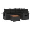 vidaXL Set Divani da Giardino 5 pz con Cuscini in Polyrattan Nero