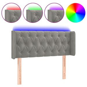 vidaXL Testiera Grigio Chiaro a LED 103x16x78/88 cm in Velluto