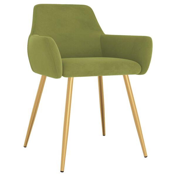 vidaXL Sedie da Pranzo Girevoli 6 pz Verde Chiaro in Velluto