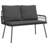 vidaXL Set da Pranzo per Giardino con cuscino 2 pcs Nero polyrattan