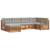 vidaXL Set di divani da esterno 6 pcs Grigio Naturale e Chiaro