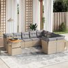 vidaXL Set Divano da Giardino 10 pz con Cuscini Beige in Polyrattan