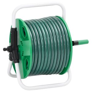 vidaXL Avvolgitubo Verde Autoportante con Tubo 20 m PVC