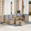vidaXL Set Divano da Giardino con cuscino 9 pcs beige e grigio chiaro